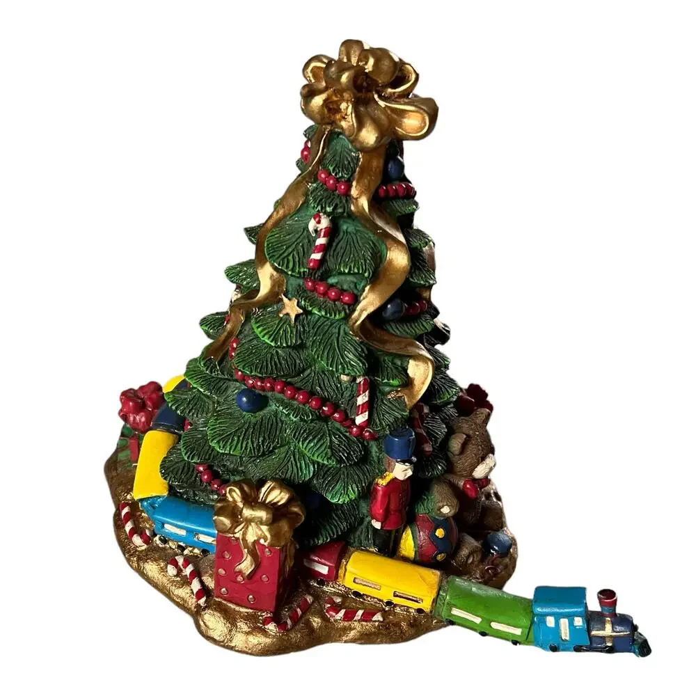 Pier 1 Solid Christmas Tree Flying Train Tree Figurine